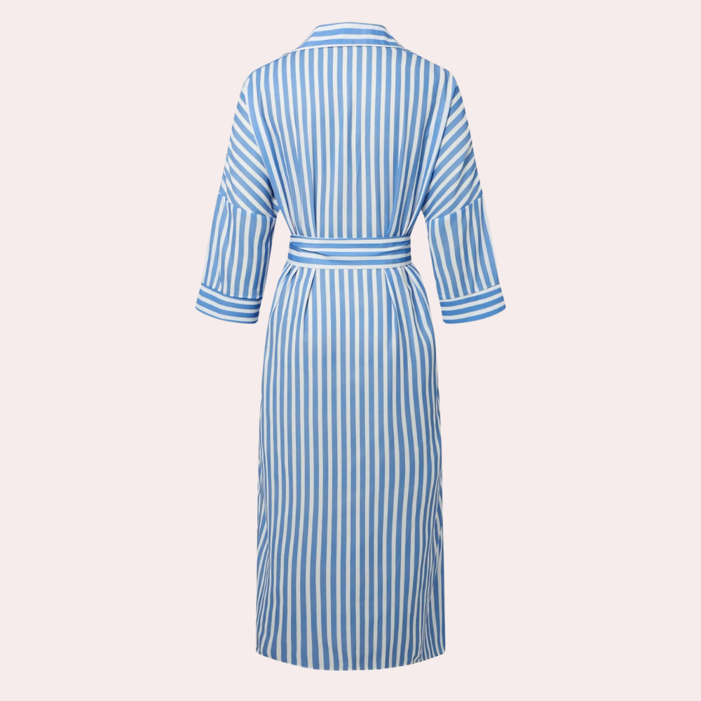 Noa™ | Camisón midi a rayas de estilo informal