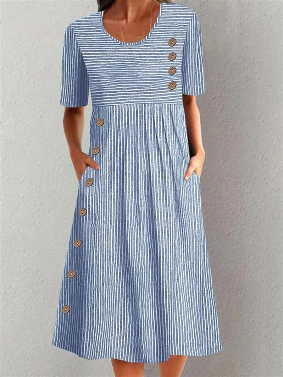 Ashley™ | Albornoz midi a rayas