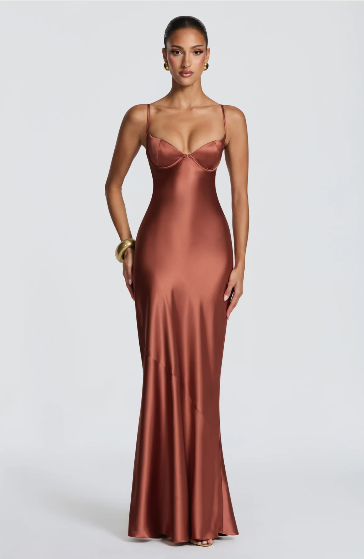 Robe longue Amorette - Orange brûlé