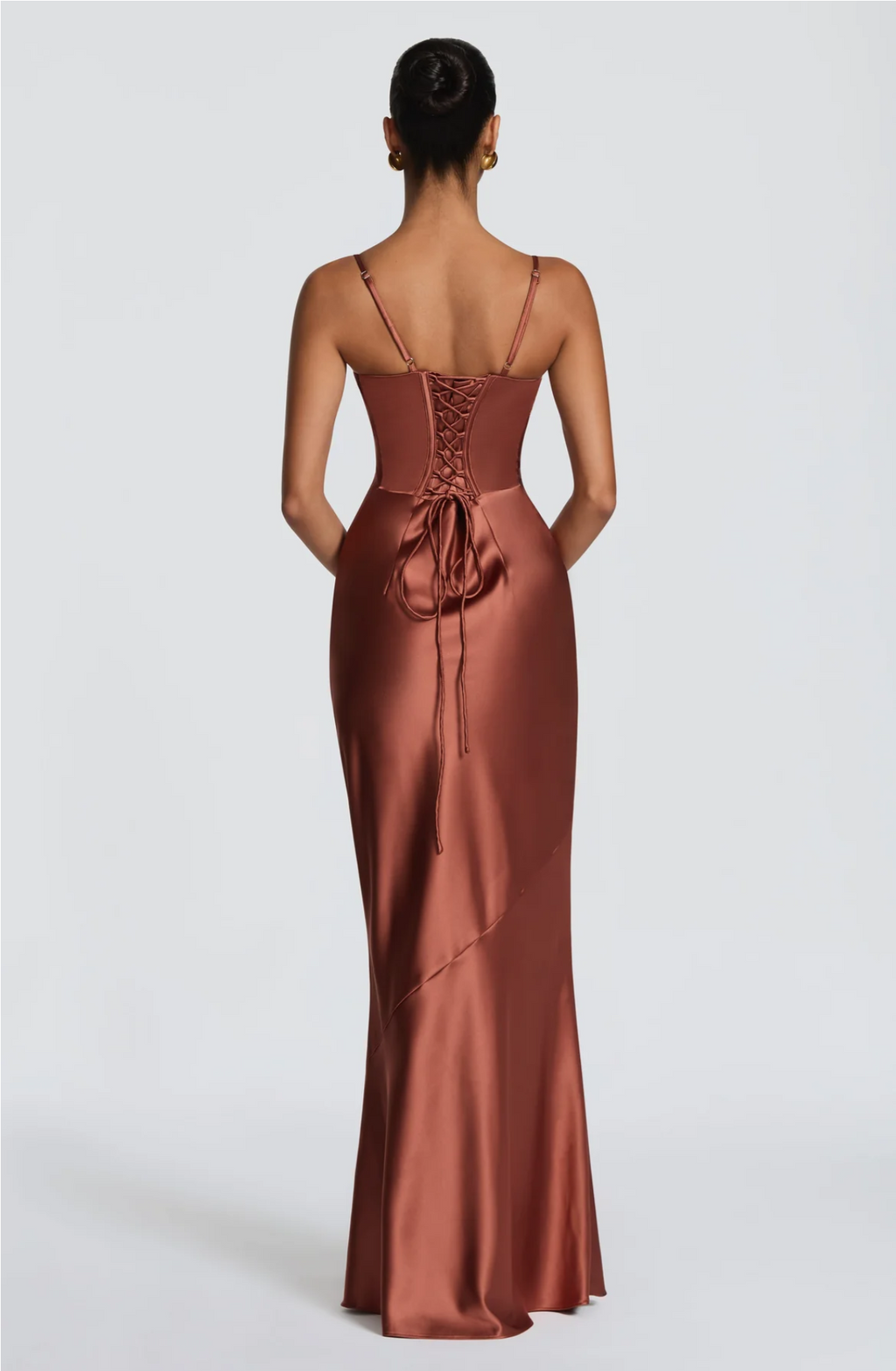 Robe longue Amorette - Orange brûlé