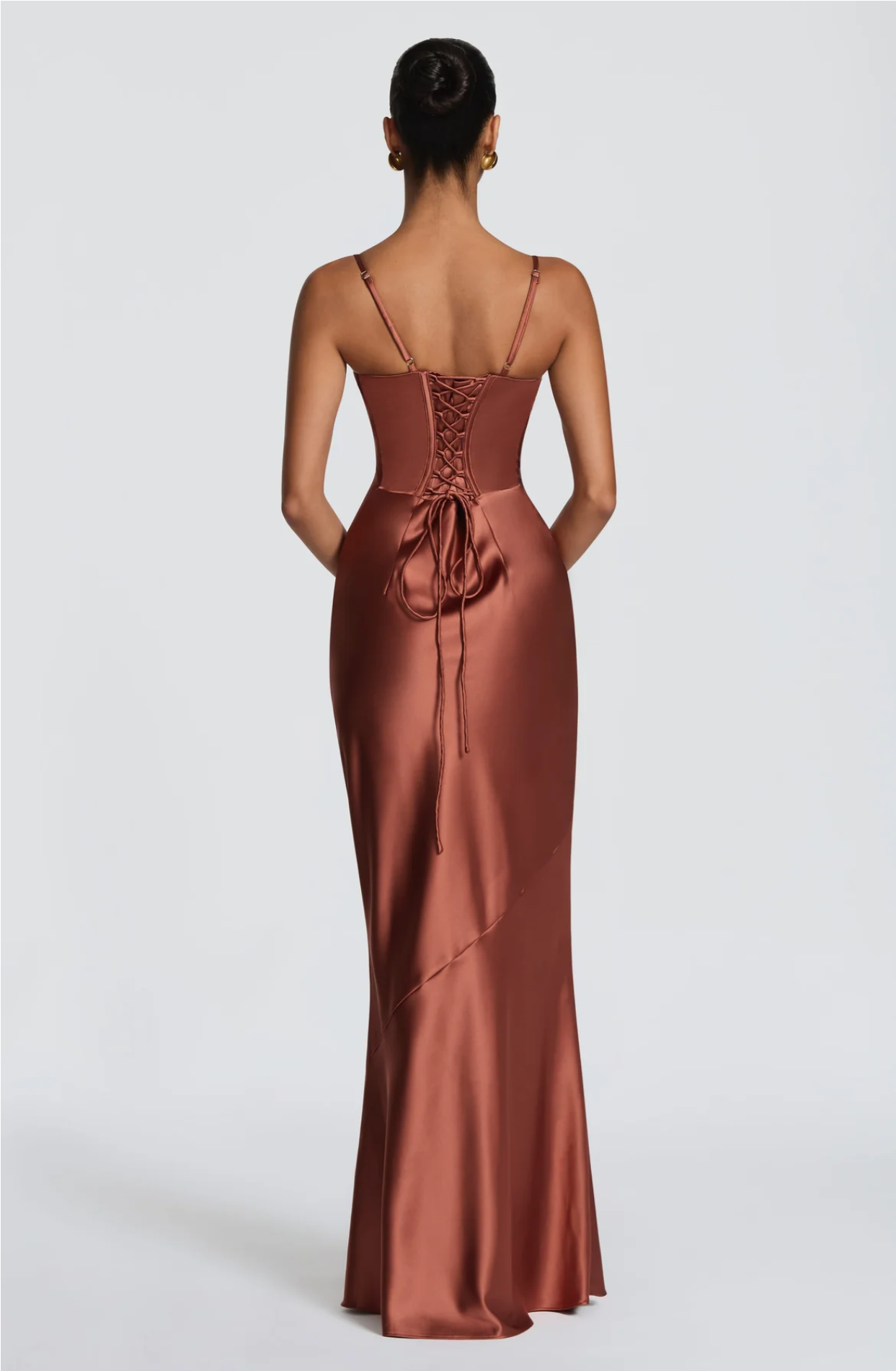 Robe longue Amorette - Orange brûlé