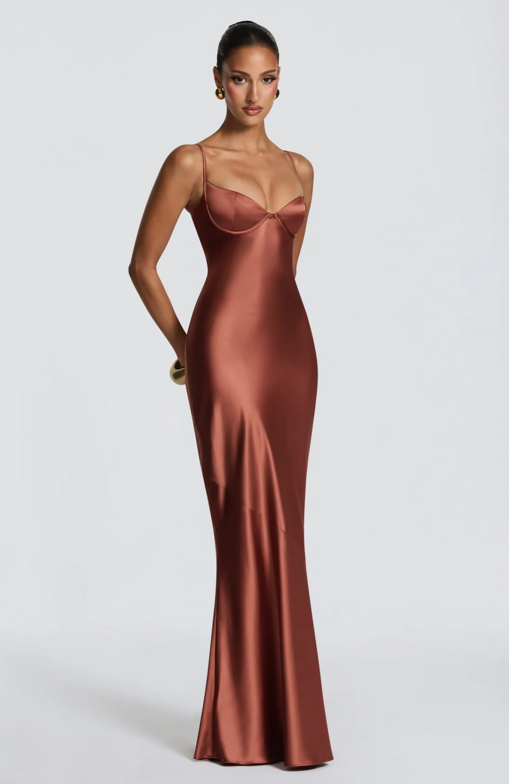 Robe longue Amorette - Orange brûlé