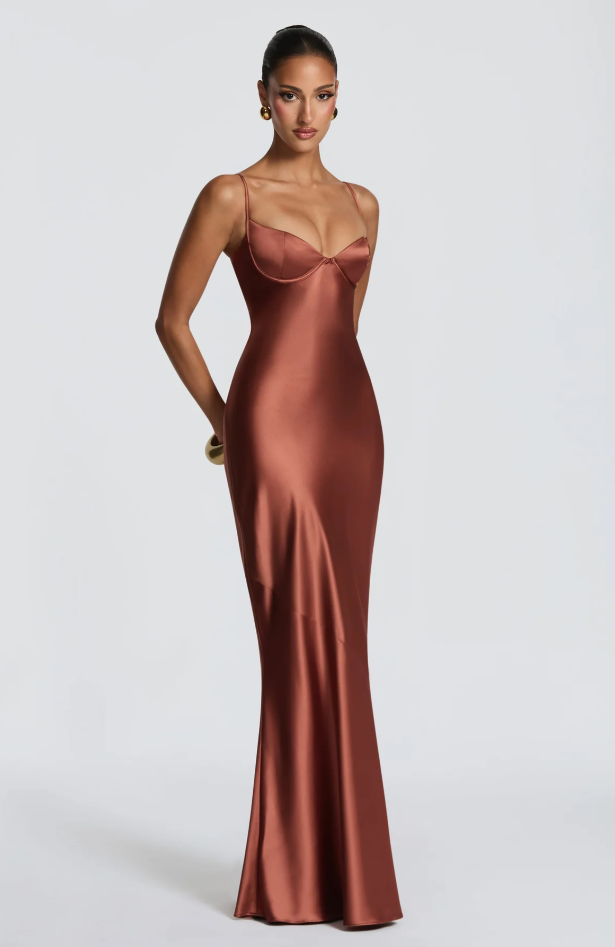 Robe longue Amorette - Orange brûlé