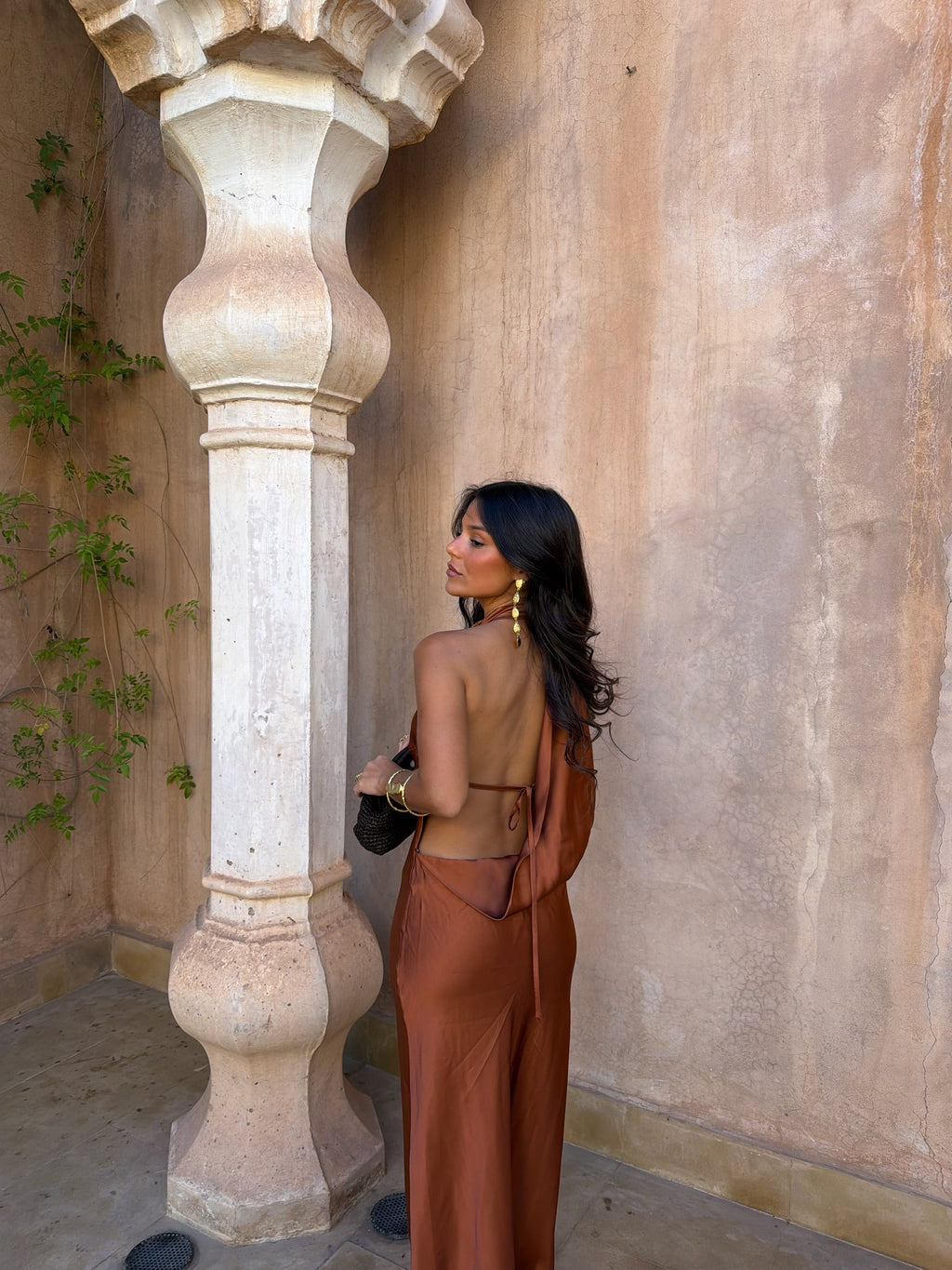 Vestido Riad en color terracota