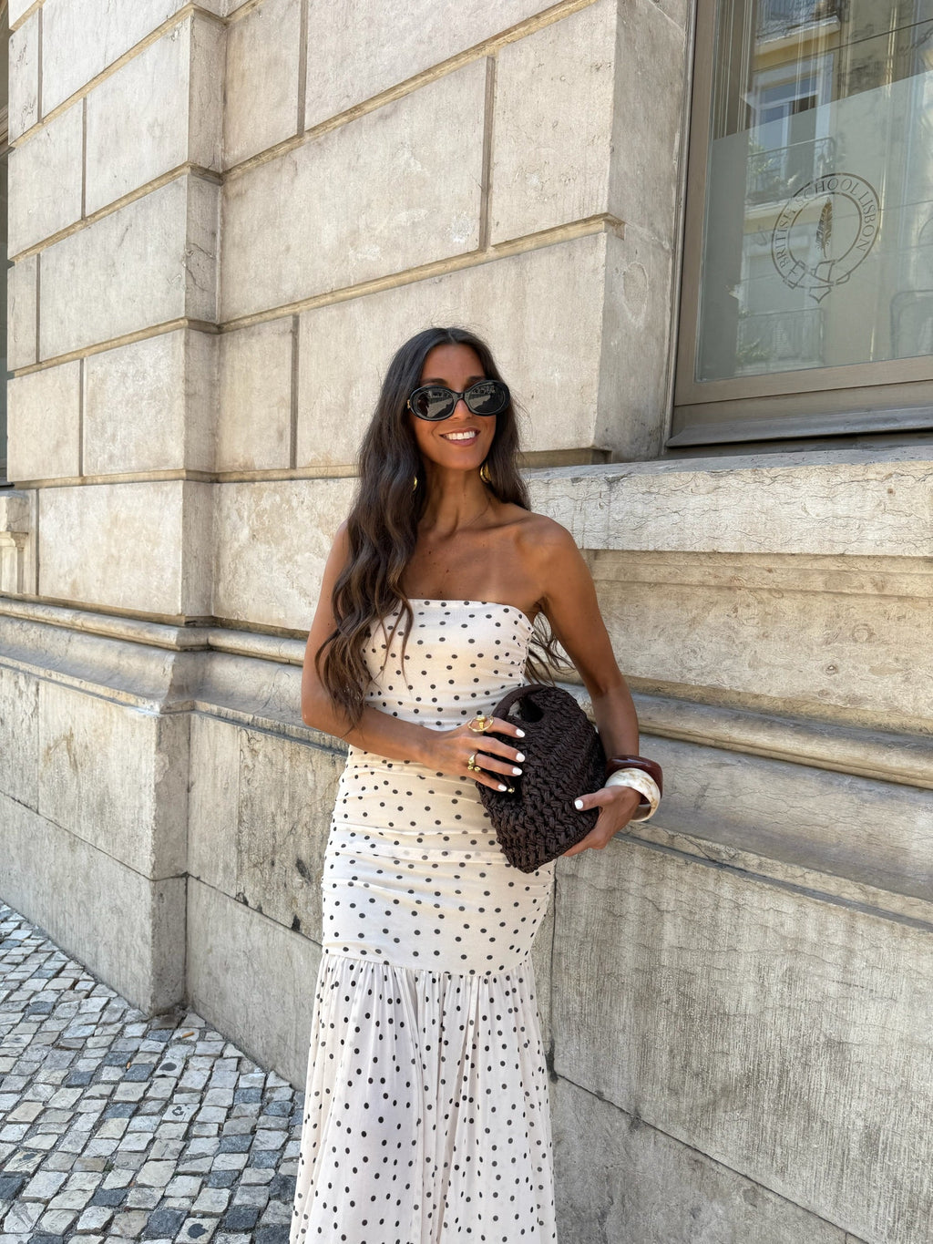 Vestido de lunares en blanco