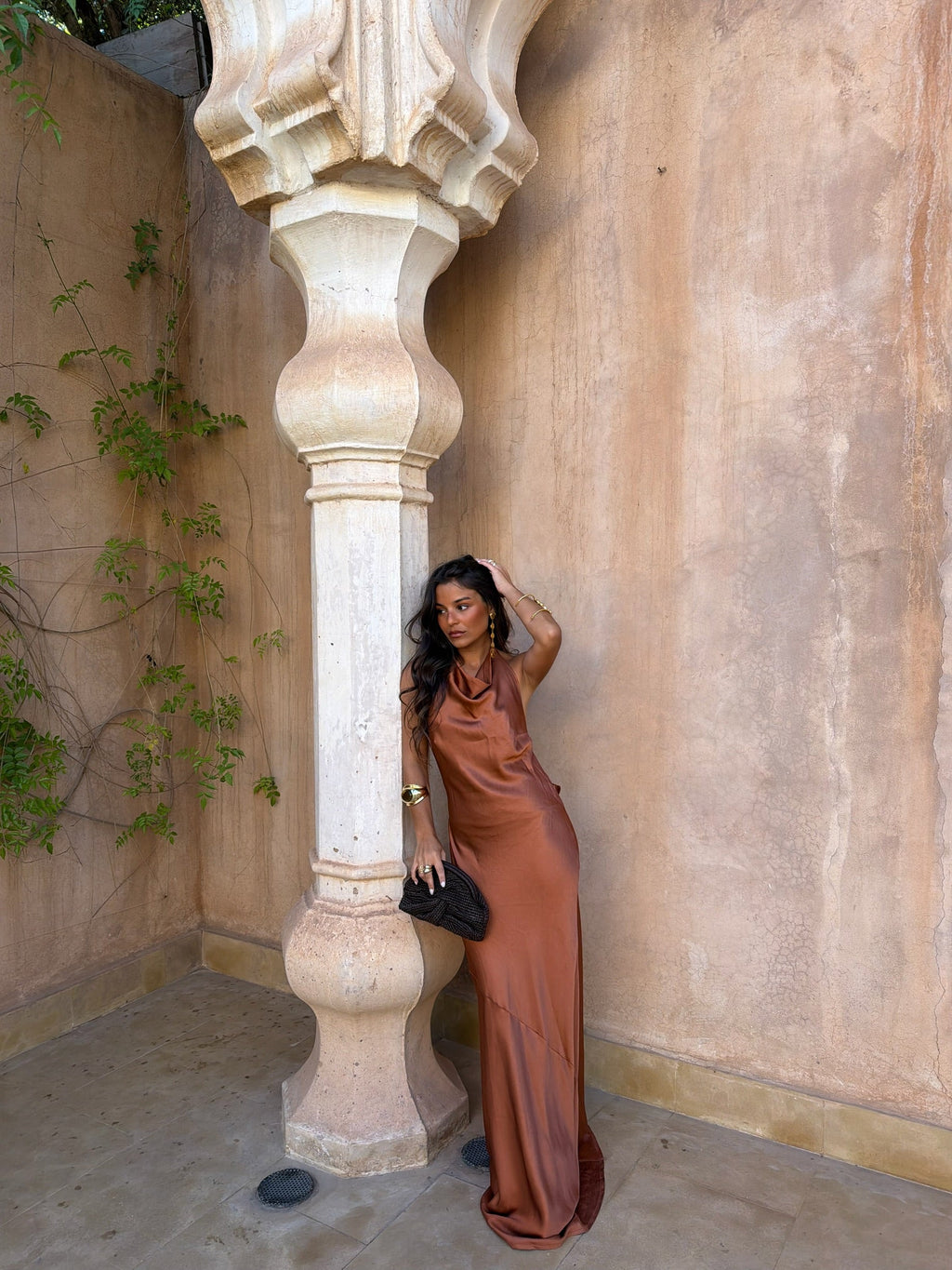 Vestido Riad en color terracota