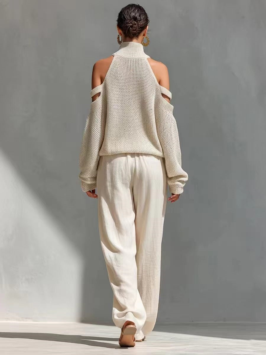 CONJUTO DE PUNTO Y LINO A LA MODA
