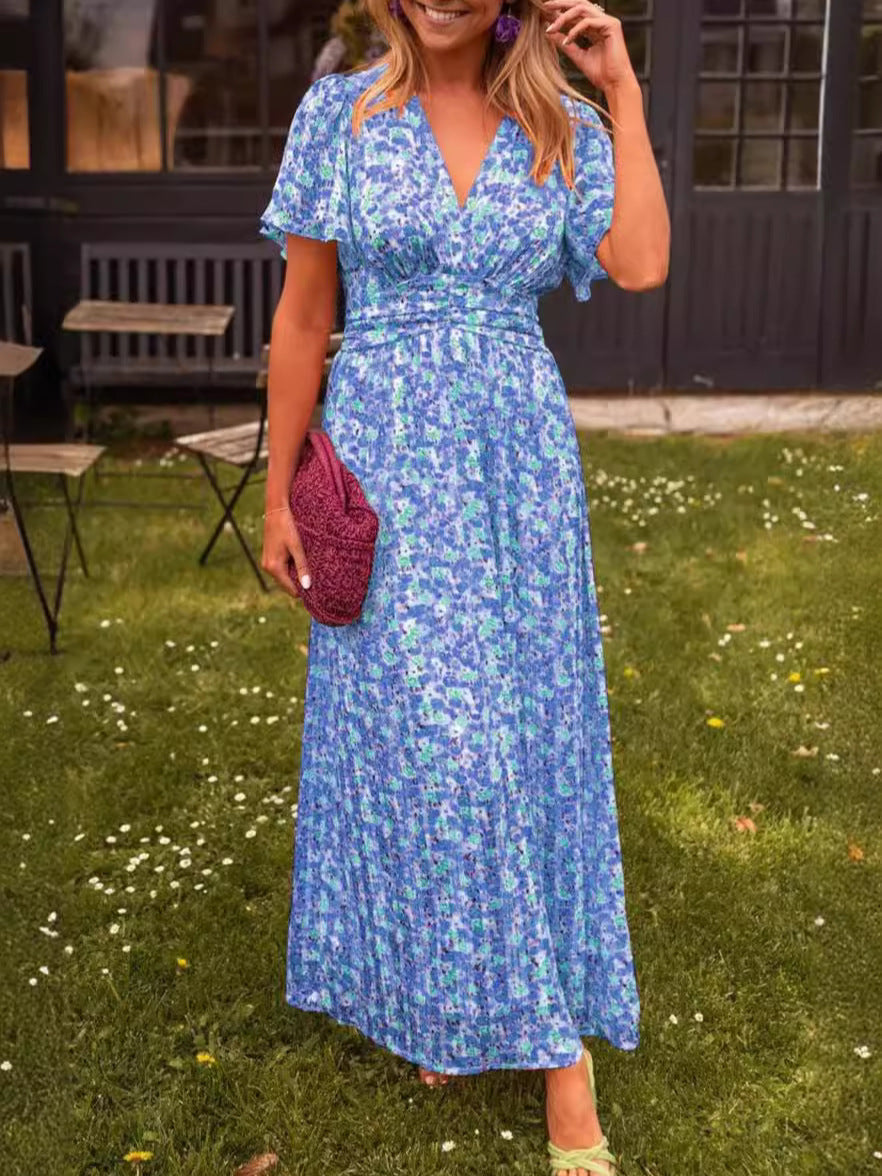 Elina – Robe longue et fluide à imprimé floral