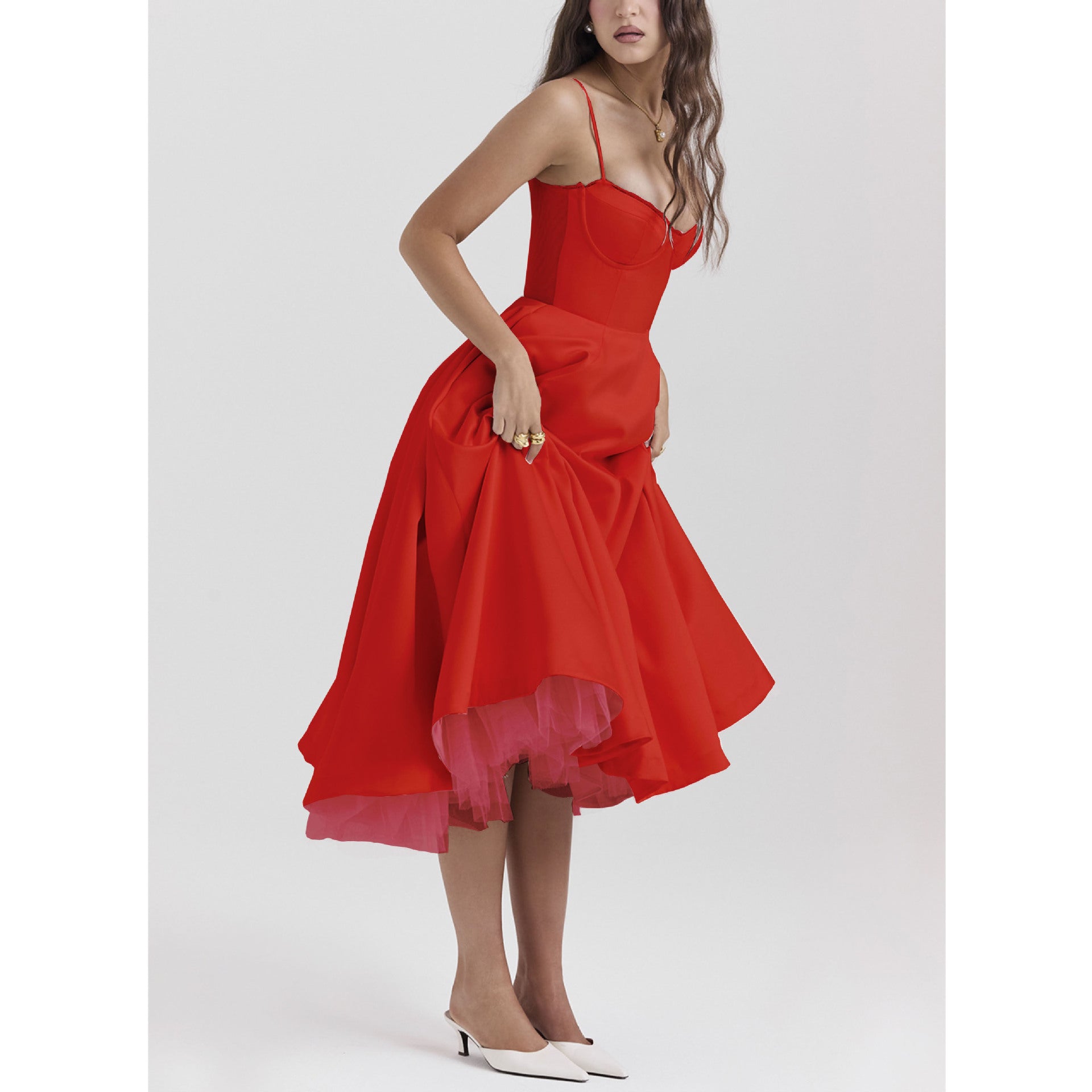 YLIANA | Robe midi romantique d'été