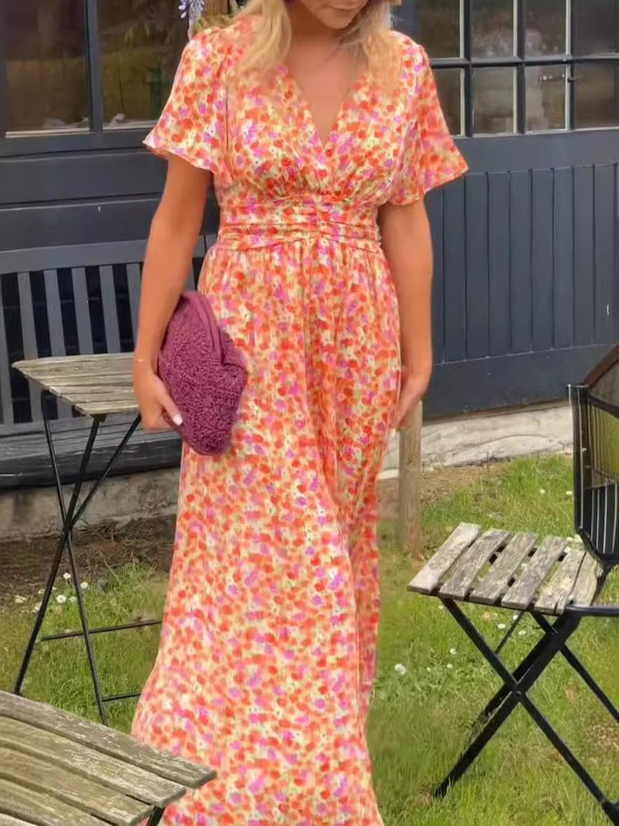 Elina – Robe longue et fluide à imprimé floral