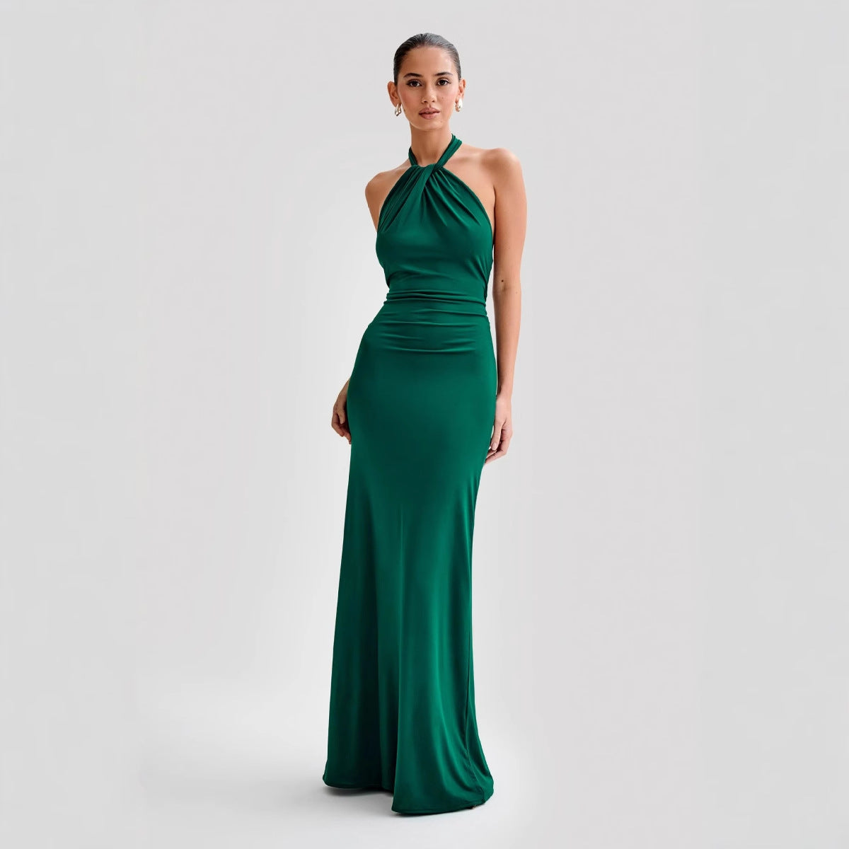 JANA | Robe longue à col halter
