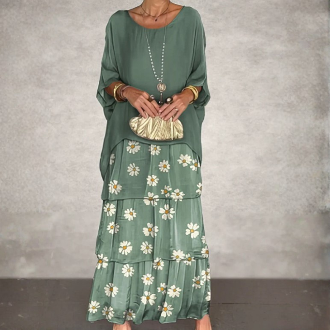 Lara – Elegante vestido largo fluido