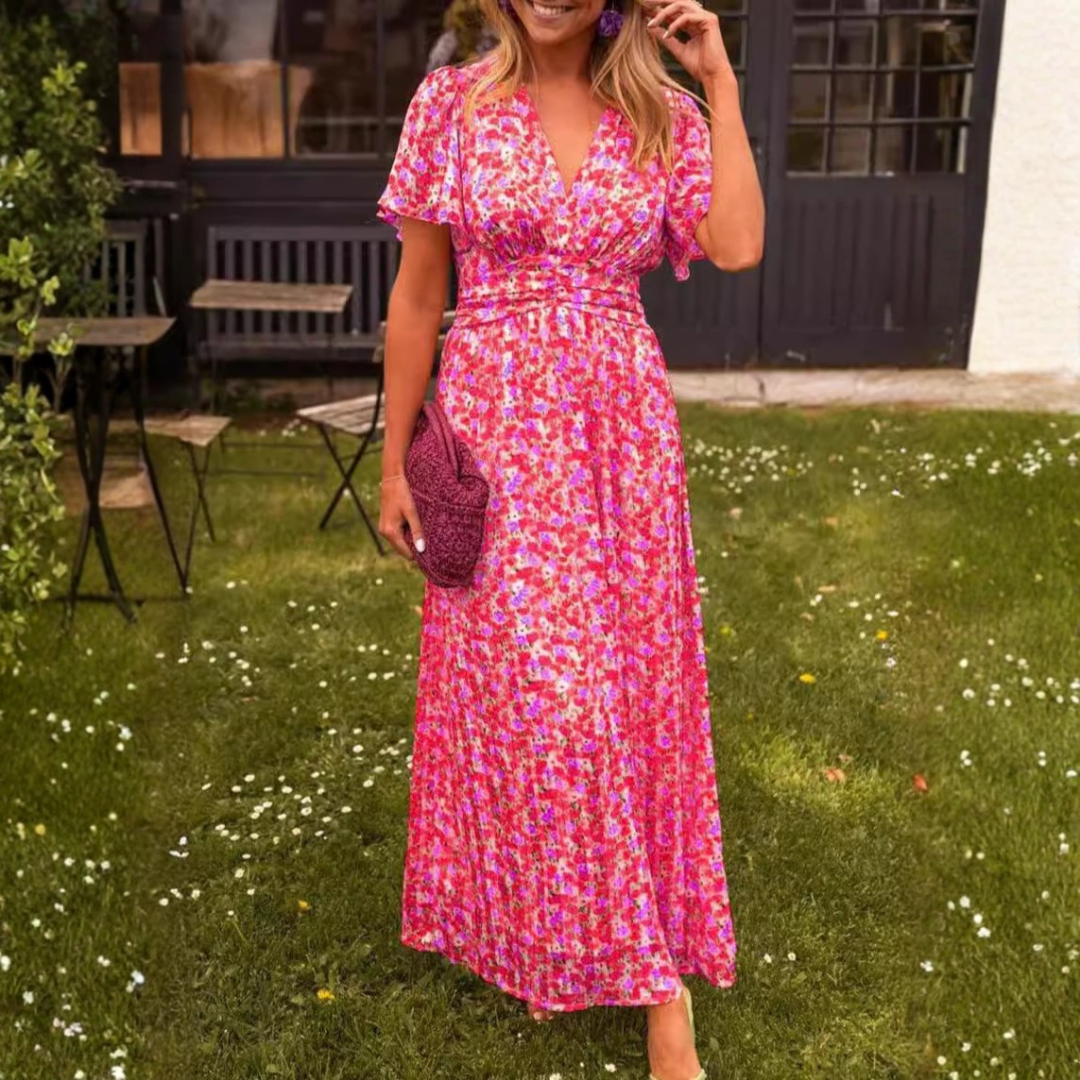 Elina – Vestido largo y vaporoso con estampado floral