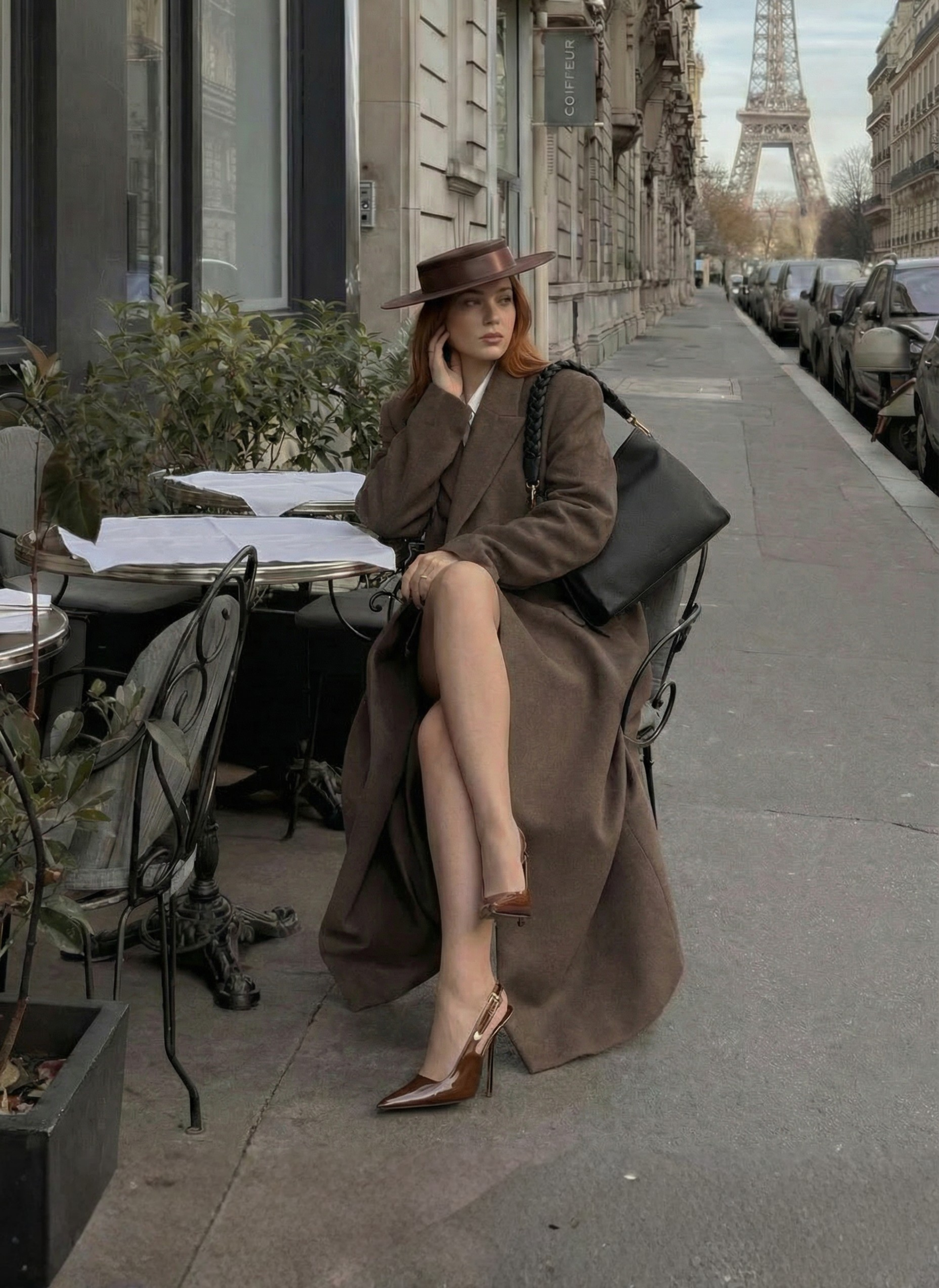 Bolso Braid de piel Dollaro Negro