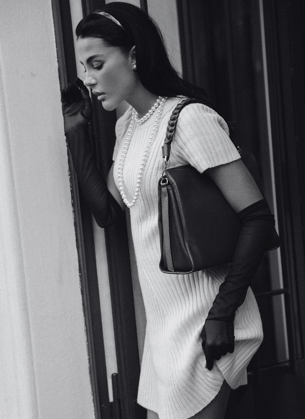 Bolso Braid de piel Dollaro Negro