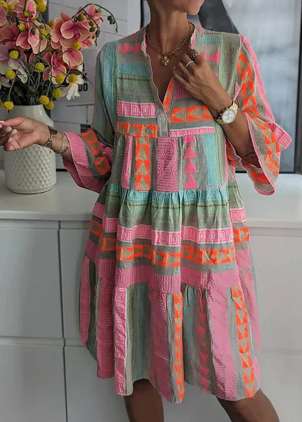 Ava™ | Vestido de verano de cáñamo con cuello en V