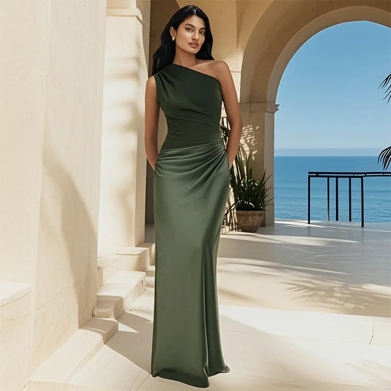 Luna™ | Robe longue en satin fendue