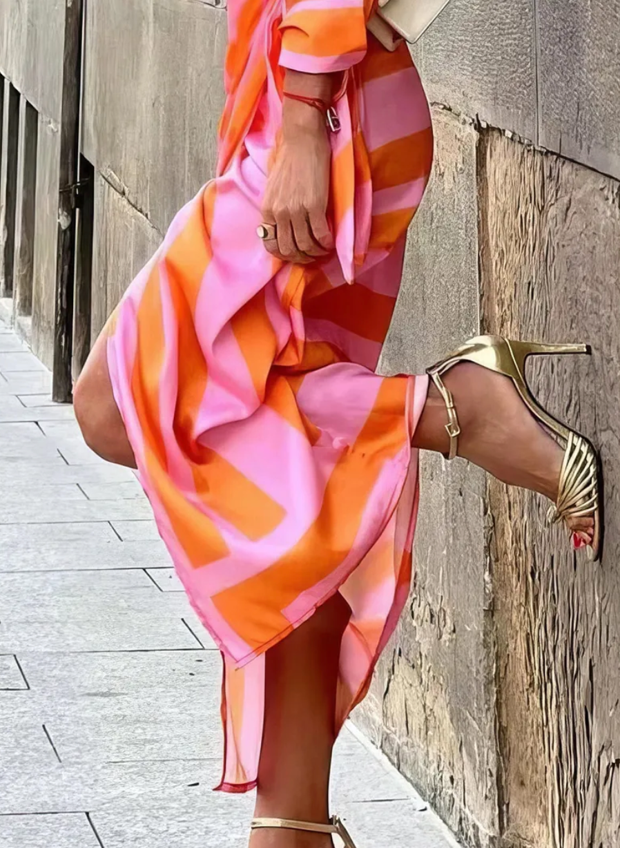 Amelia™ | Vestido cruzado estampado