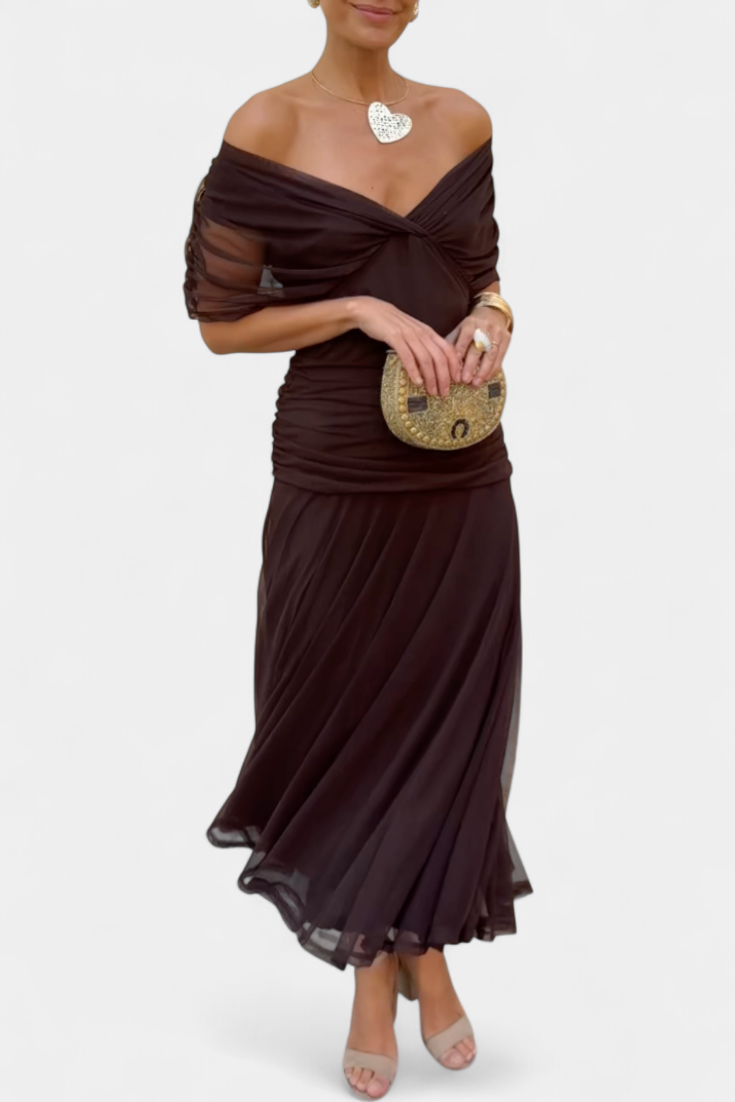 Camille | Vestido drapeado estilo cruzado