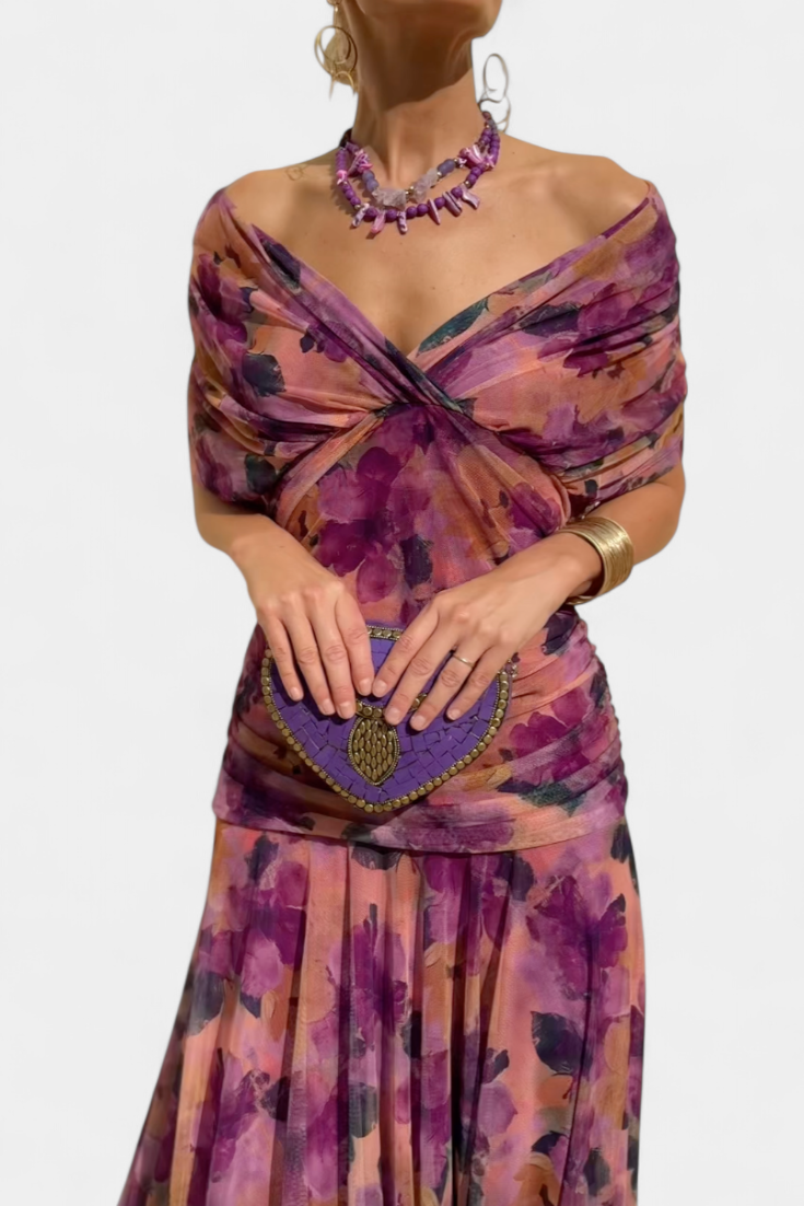 Camille | Robe drapée style portefeuille