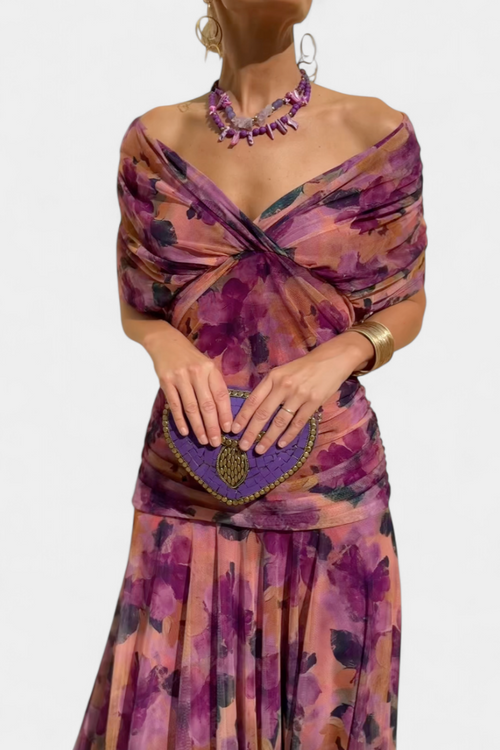 Camille | Robe drapée style portefeuille