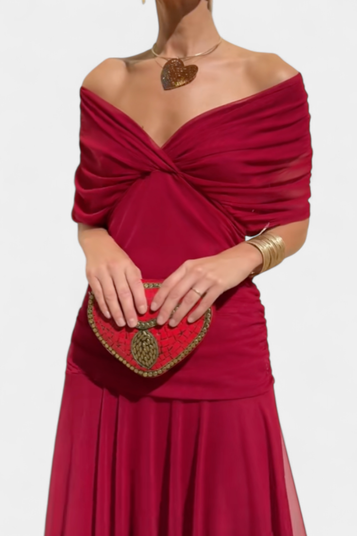 Camille | Robe drapée style portefeuille