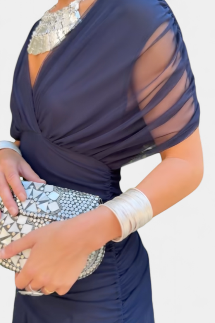 Camille | Robe drapée style portefeuille