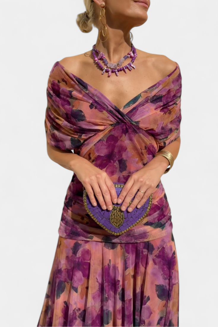 Camille | Vestido drapeado estilo cruzado