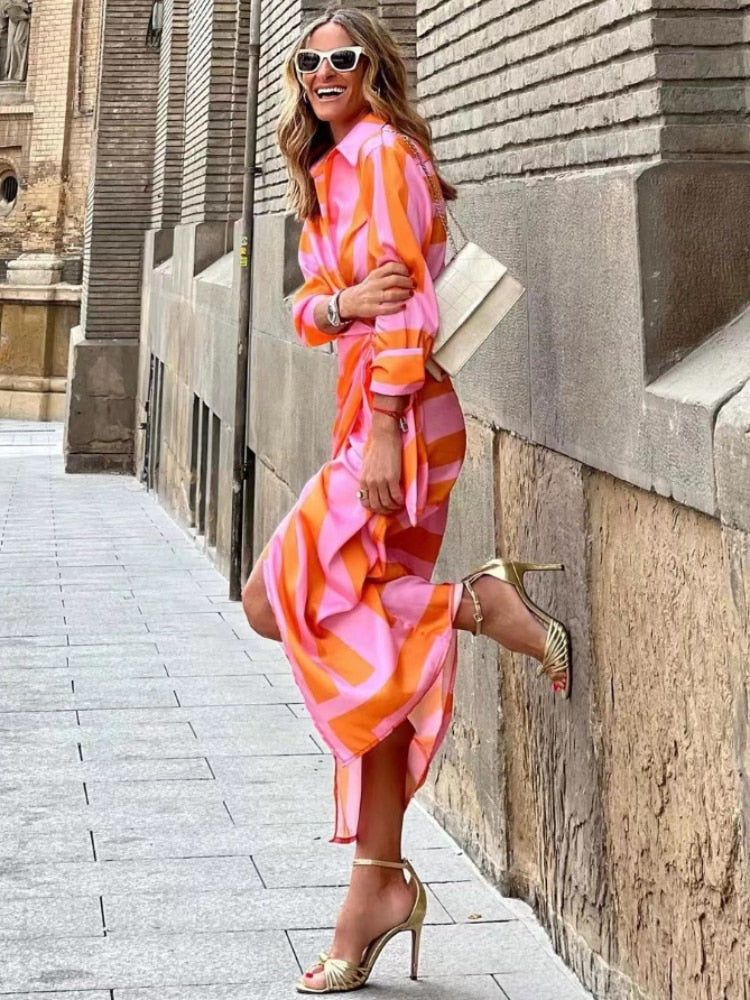 Amelia™ | Vestido cruzado estampado