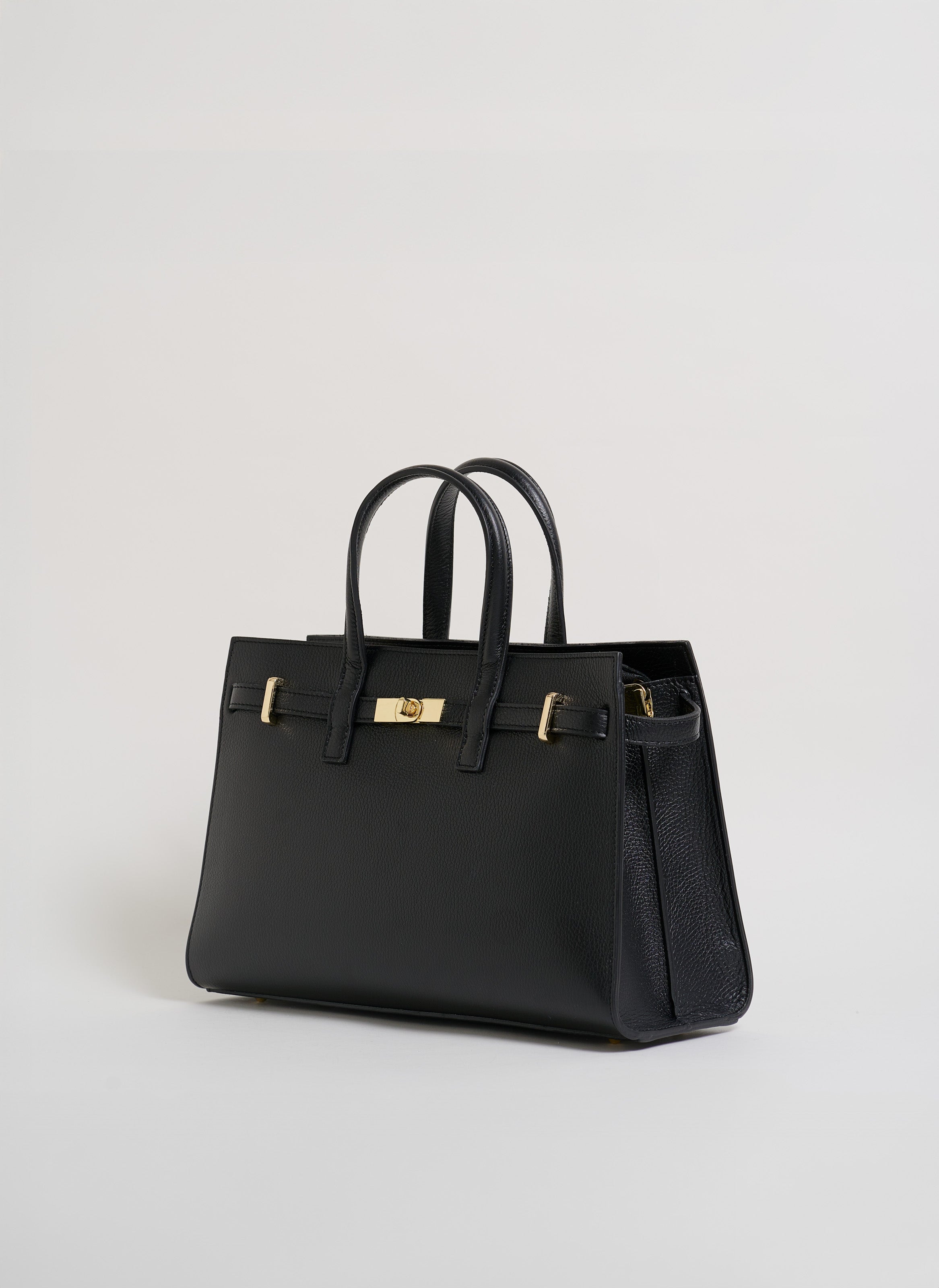 Bolso Sveva de piel Togo negro