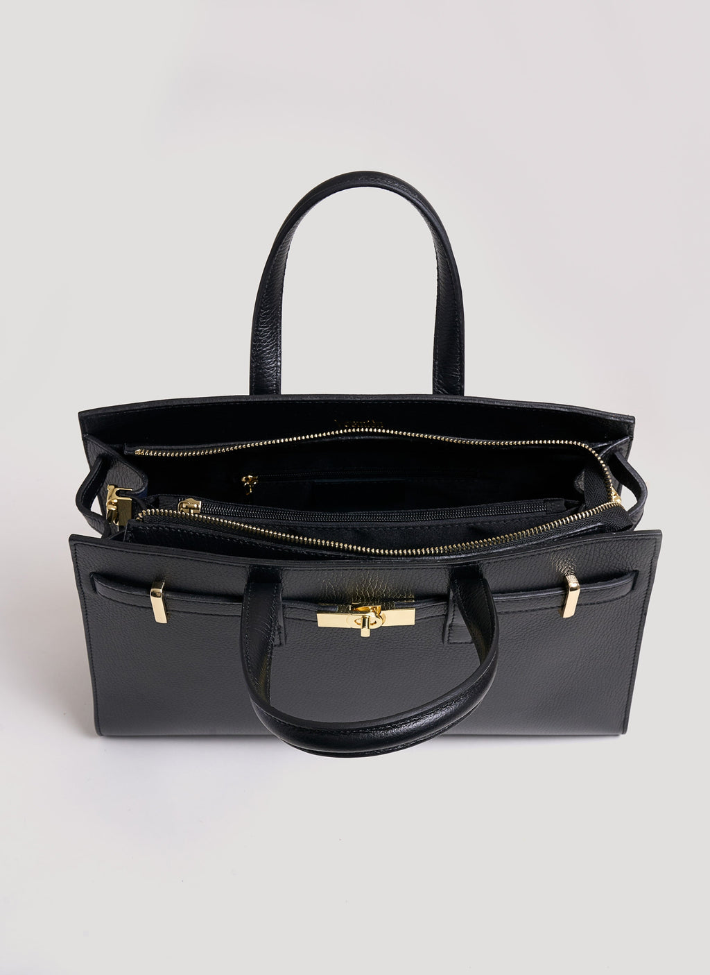 Bolso Sveva de piel Togo negro
