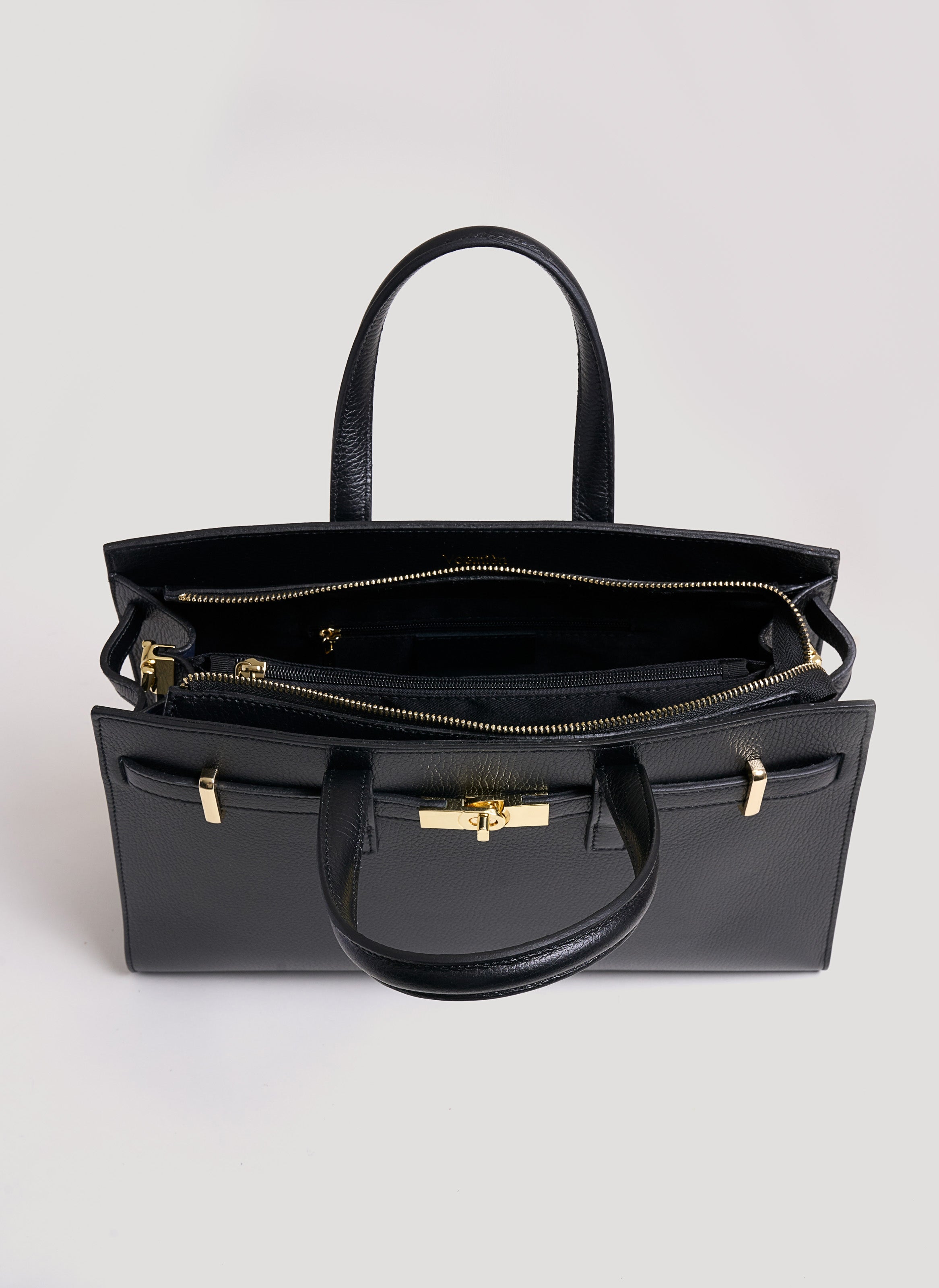 Bolso Sveva de piel Togo negro