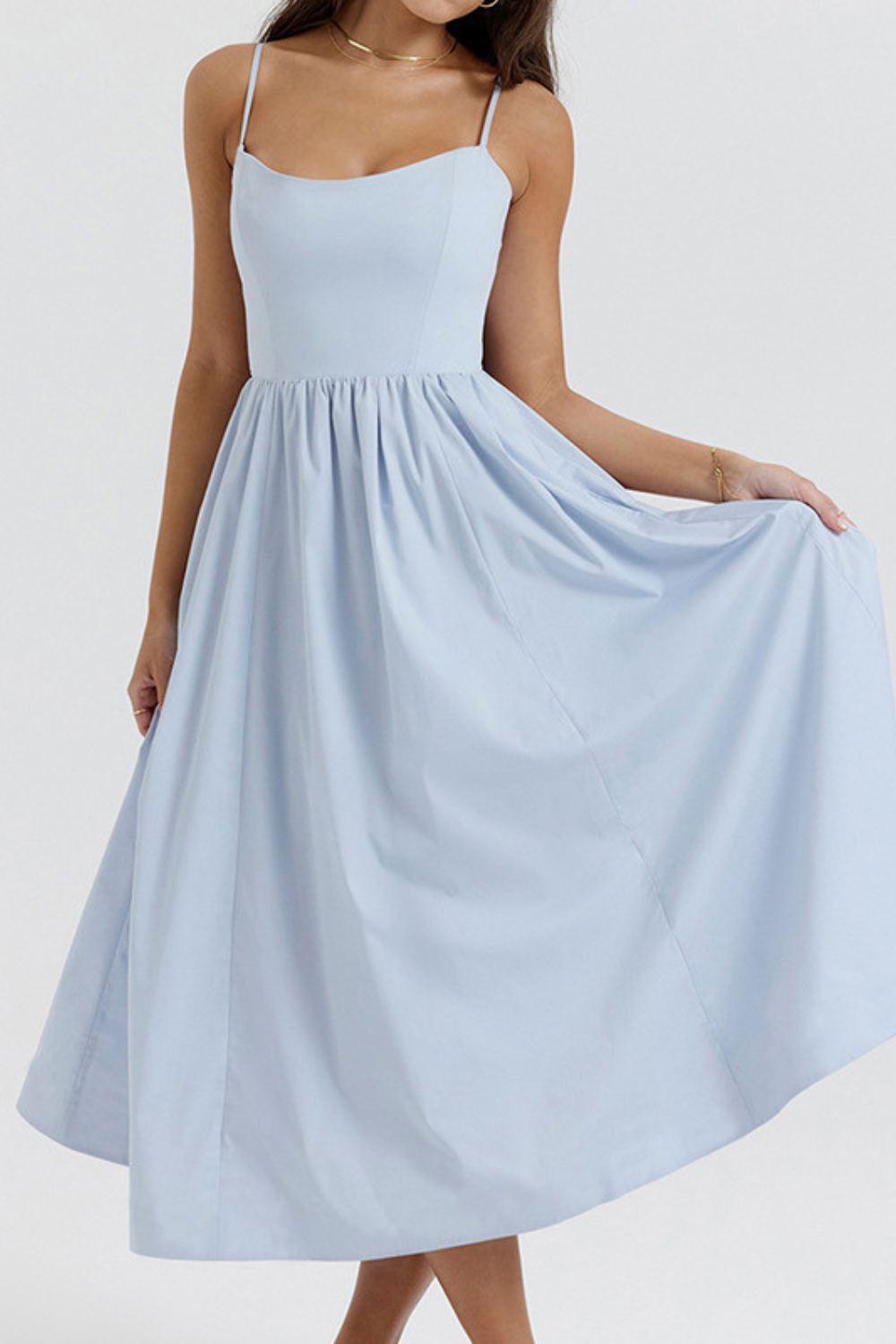ESTELLE | Élégante robe midi d'été coupe corset