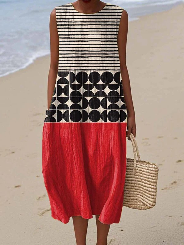 Vestido midi Jane™ con bloques de color