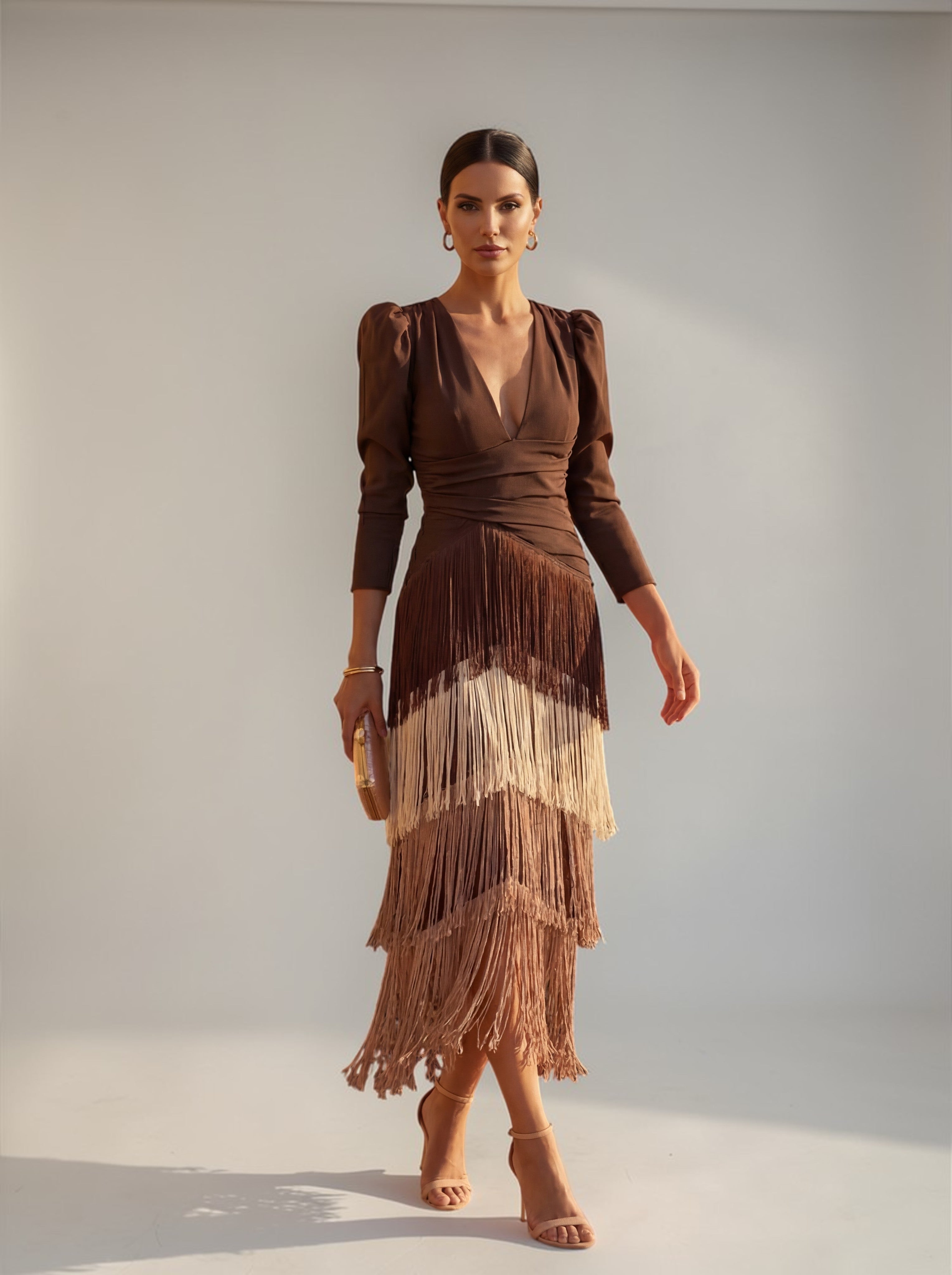 Sofía | Elegante vestido con flecos
