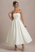 ANNE | Elegante vestido midi con escote a la espalda