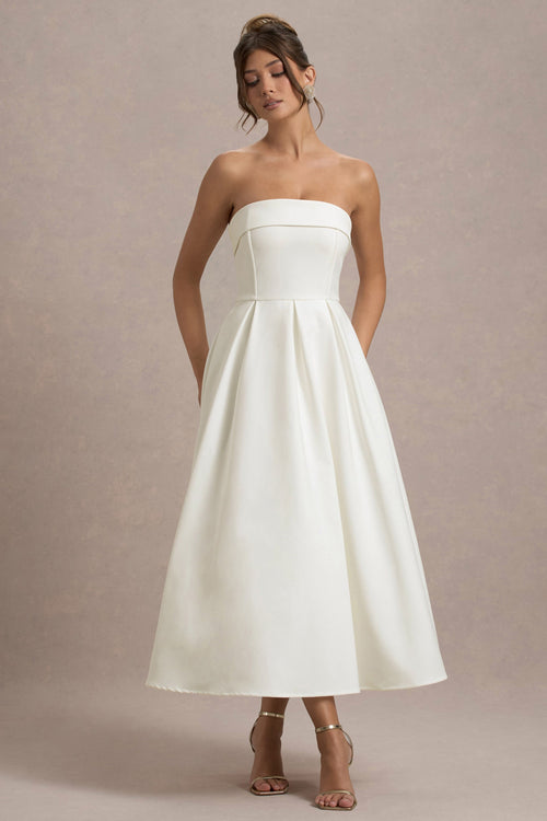 ANNE | Élégante robe midi avec décolleté dans le dos