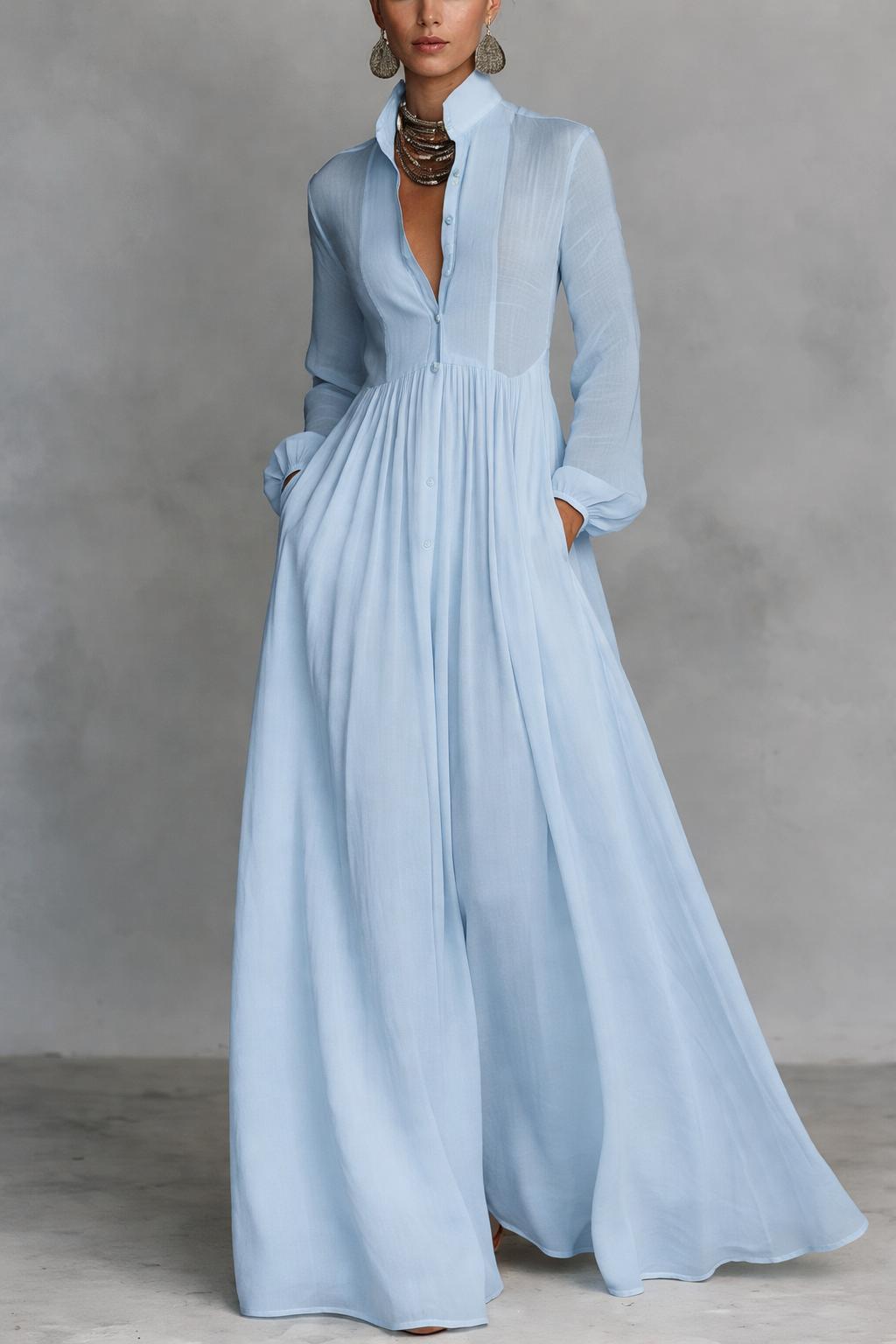 Serena™ | Robe longue et fluide boutonnée sur le devant