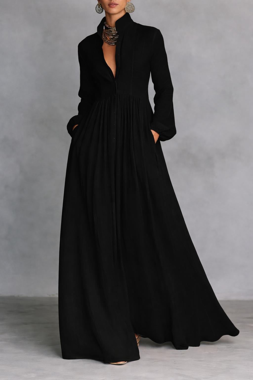 Serena™ | Robe longue et fluide boutonnée sur le devant