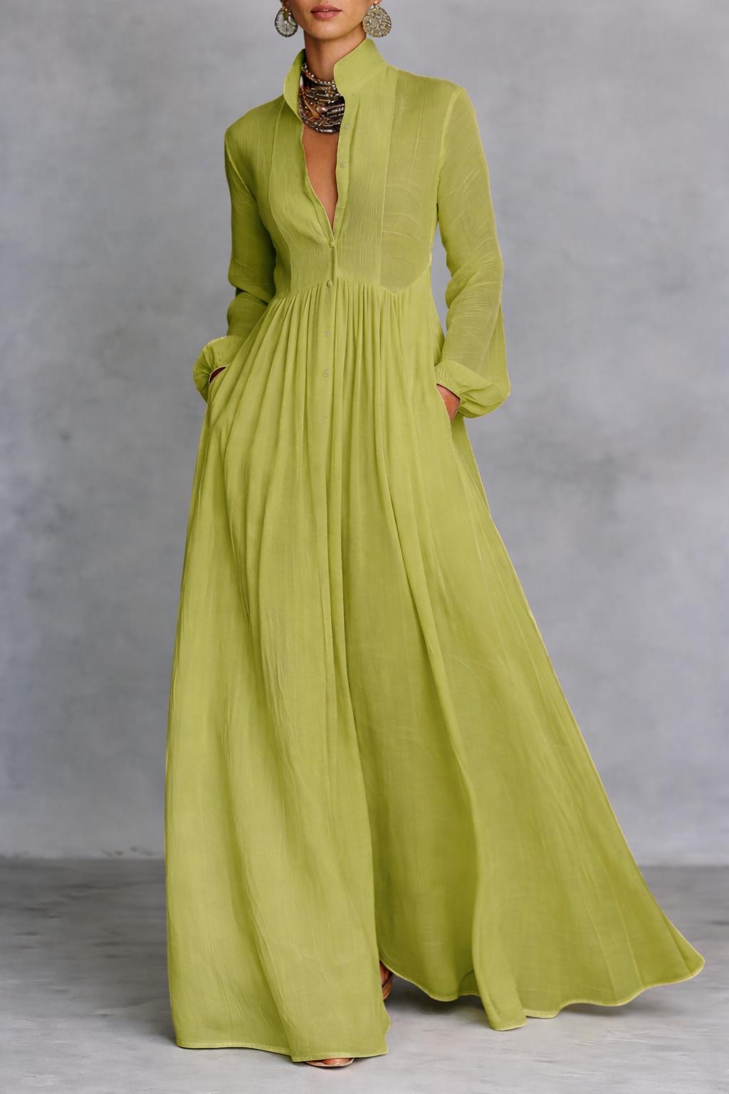 Serena™ | Robe longue et fluide boutonnée sur le devant
