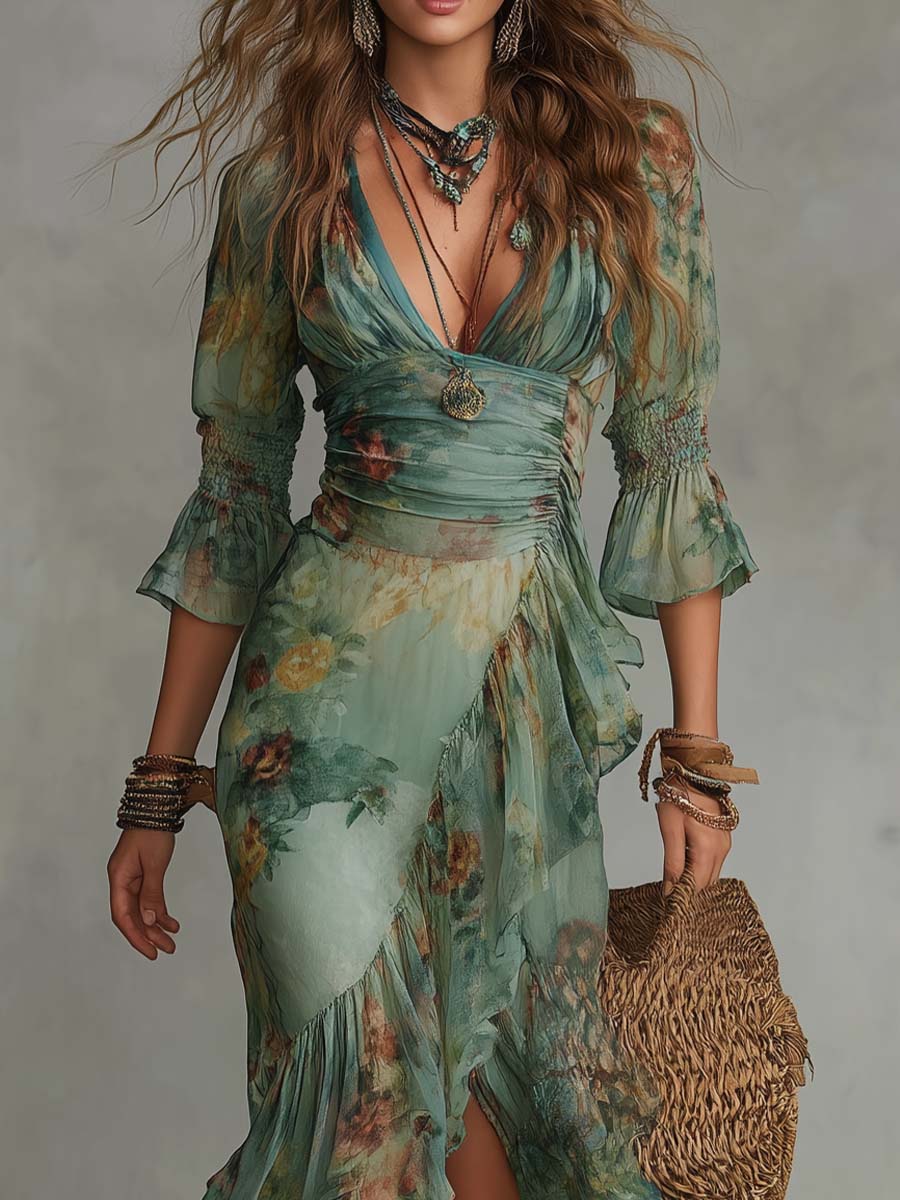 VESTIDO LARGO DE GASA