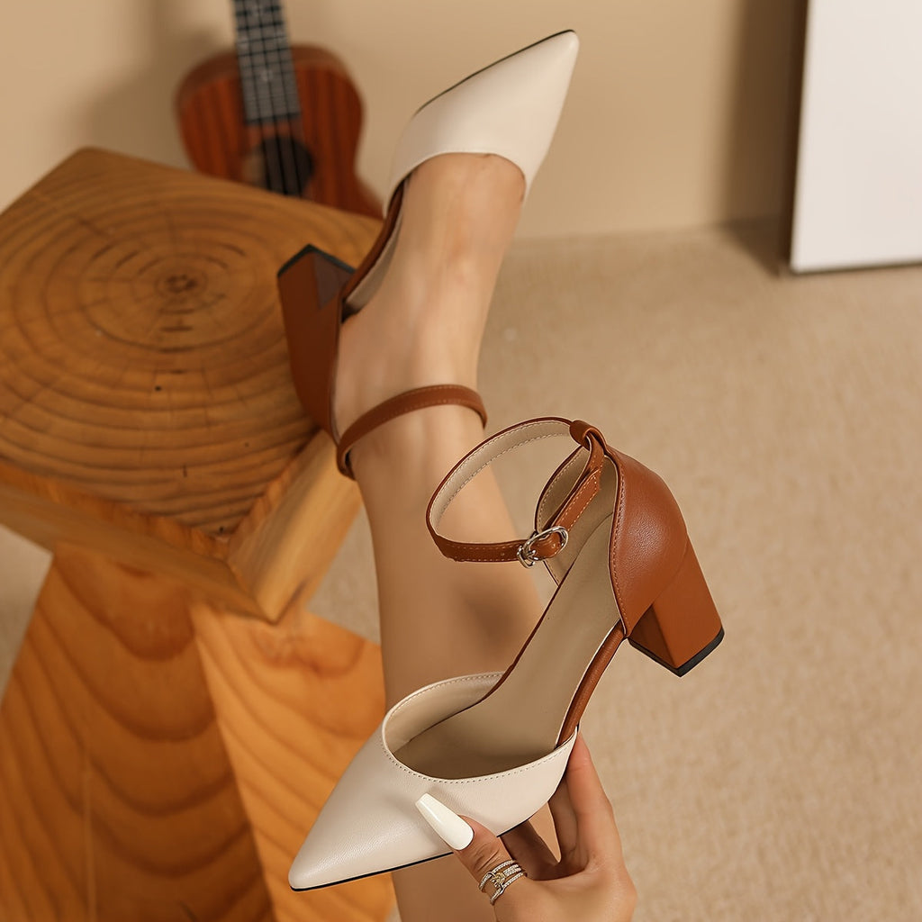 Mariela™ | Tacones con tiras de dos tonos
