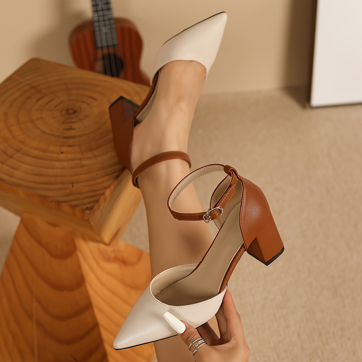 Mariela™ | Tacones con tiras de dos tonos