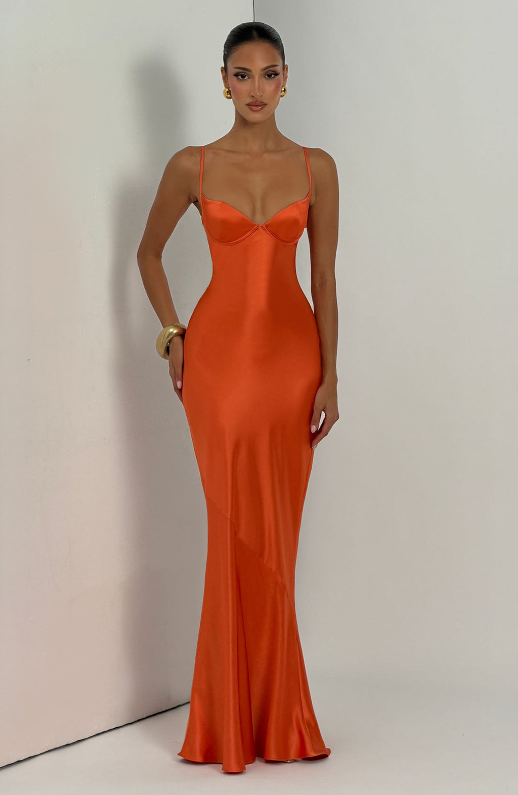 Robe longue Amorette - Orange brûlé