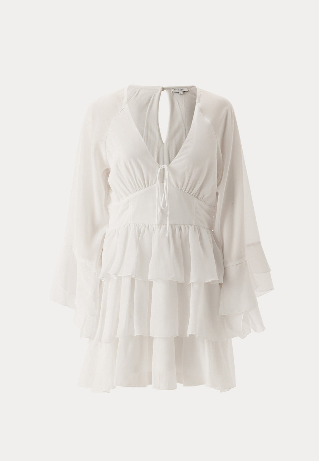 Vestido corto con triple volante