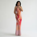 VESTIDO SATINADO DEGRADADO SUNSET