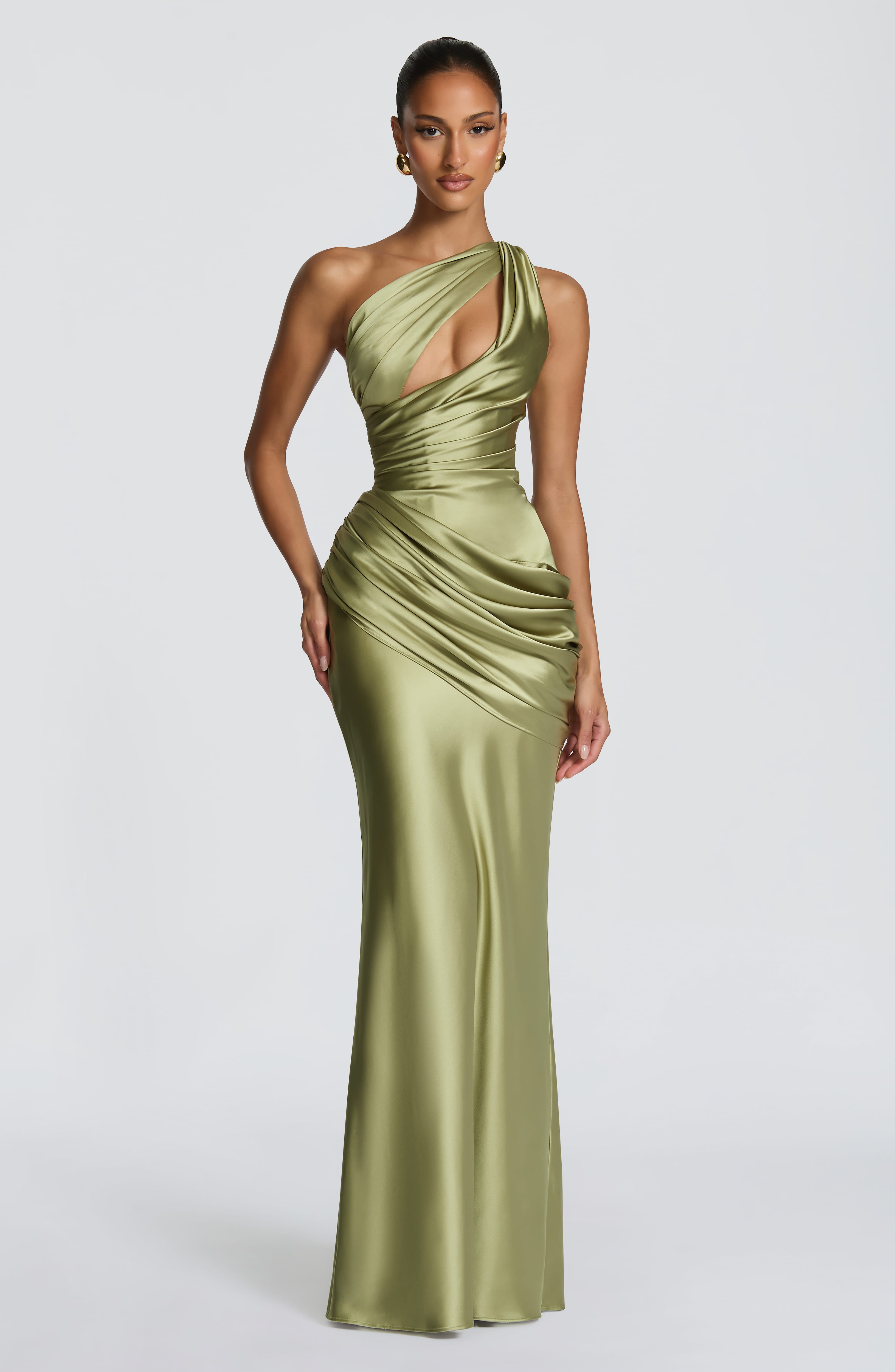 Robe longue Emina - Olive clair