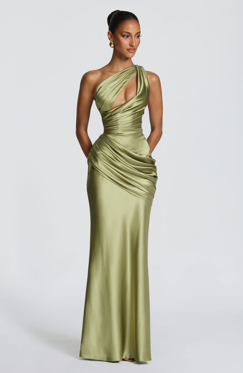 Robe longue Emina - Olive clair
