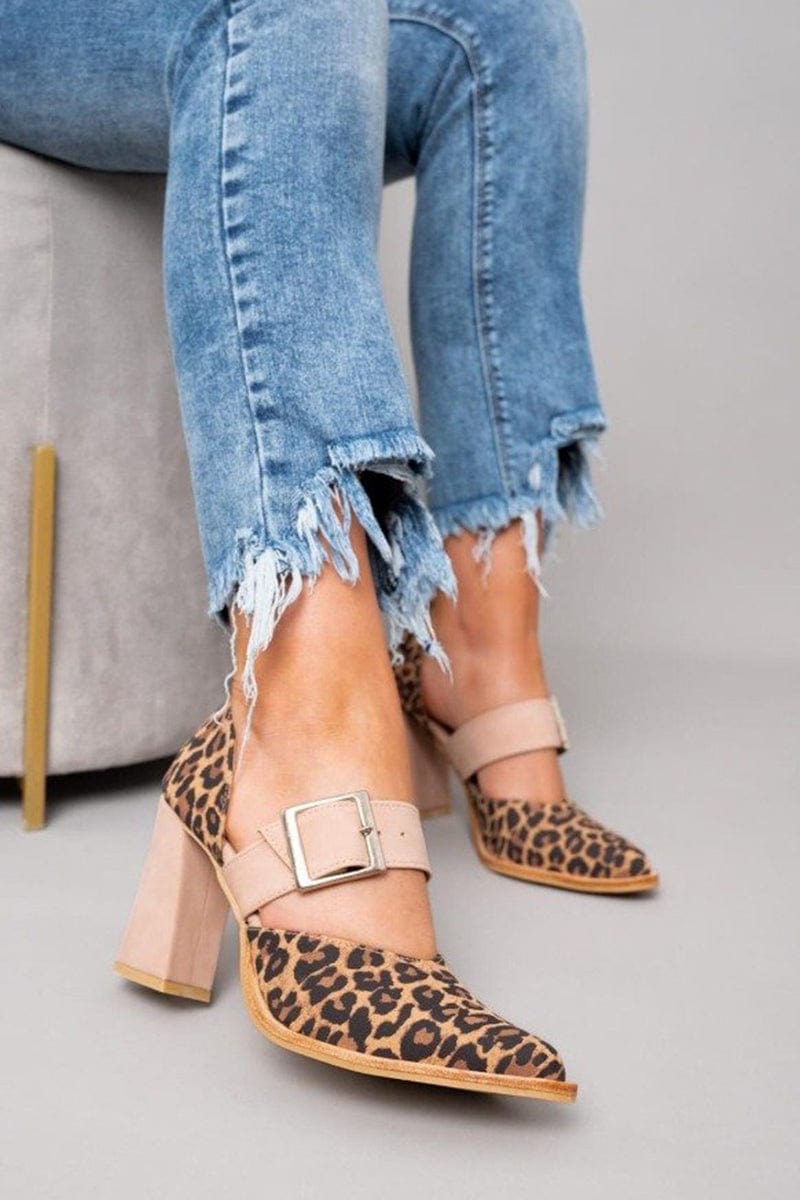 Ilana™ | Tacones de bloque con estampado de leopardo llamativo