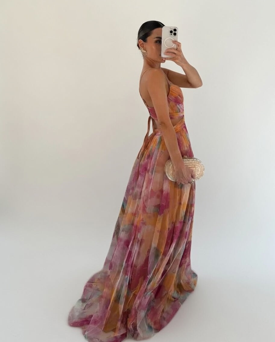 SKY|™  VESTIDO LARGO FRORAL